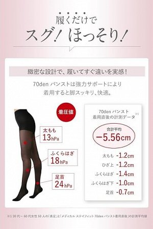Medical-Stay Fit Compression Elastic Pantyhose - компрессионные эластичные колготки 70 ден черные
