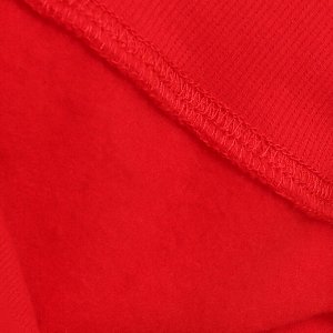 Свитшот с длинным рукавом,  утепленный флисом, с мультяшным принтом, красный