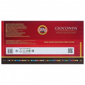 Пастель сухая художественная Hard Koh-I-Noor GIOCONDA 8116, 48 цветов, профессиональная, в картонной коробке