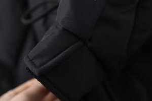 Хлопковая куртка на молнии с воротником-стойкой, черная