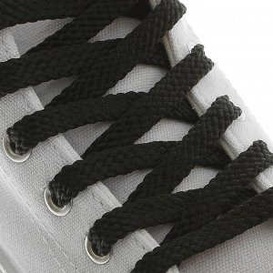 Шнурки для обуви, плоские, 1 см, 130 см, пара, цвет чёрный