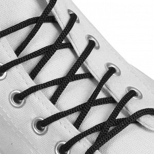 Шнурки для обуви, круглые, d = 3 мм, 70 см, цвет чёрный