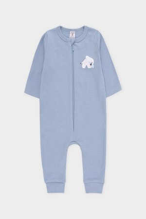 Комбинезон(Осень-Зима)+baby (пыльно-синий(слоники))