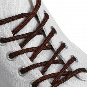 Шнурки для обуви, круглые, d = 4,5 мм, 120 см, пара, цвет чёрно-коричневый