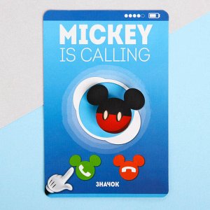 Значок на подложке "Mickey", Микки Маус