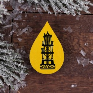 Значок деревянный «ЯНАО. Капля нефти», 5 х 6,8 см