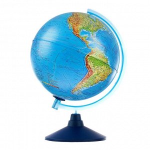 Интерактивный глобус Земли физико-политический, диаметр 250 мм, с подсветкой
