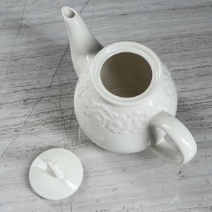 Чайник для заварки "Ромашка", белый, 0.9 л