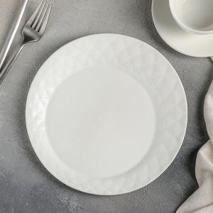 Тарелка десертная Magistro «Блик», 21?2 см, цвет белый