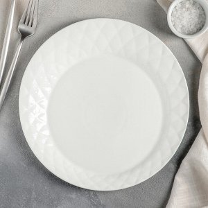 Тарелка обеденная «Блик», 26?2 см, цвет белый