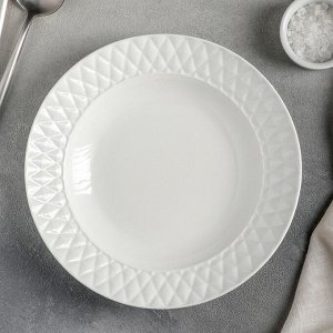 Тарелка суповая «Блик», 23?4 см, цвет белый