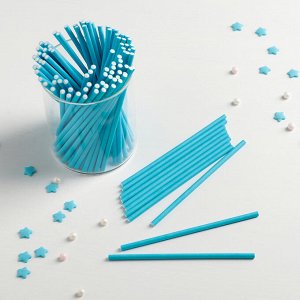 Палочки для кейкпопсов, 100 шт, 10x0,2 см, цвет синий