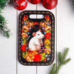 Доска разделочная «Крыска в цветах»,19-28-0,8 см