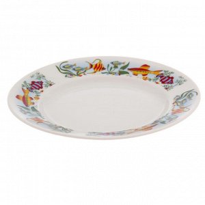 Набор посуды "Аквариум", 4 предмета: тарелка маленькая 20 см, тарелка глубокая 200 мл, миска 350 мл