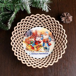 Сухарница «Дед Мороз с мышкой», с новым счастьем, 20-20-4 см