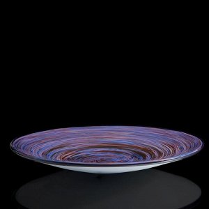 Блюдо интерьерное "Milan Glass", синяя, 48 x 48 см