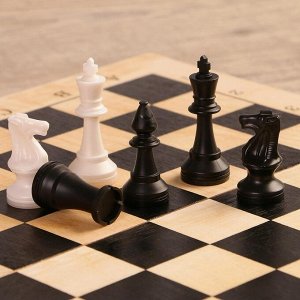 Настольная игра 3 в 1 "Орнамент": шахматы, шашки, нарды (доска дерево 42х42 см)