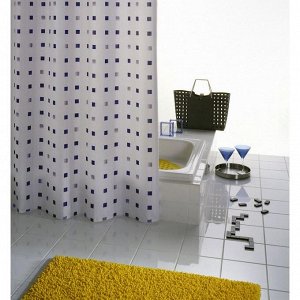 Штора для ванной комнаты Dоminо, цвет синий/голубой 180х200 см