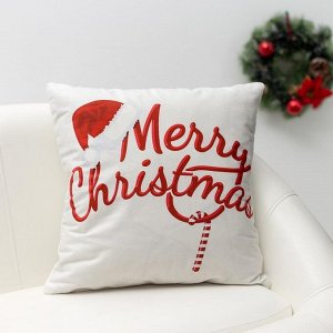 Этель Чехол на подушку  &quot;Merry christmas&quot; 42 х 42 см, велюр