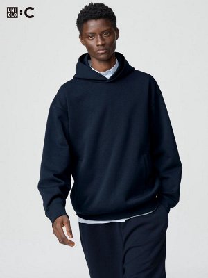 UNIQLO: C - однотонная оверсайз толстовка с капюшоном - 69 NAVY