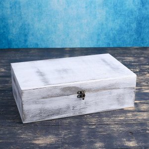Подарочный ящик 34*21.5*10.5 см деревянный 3 отдела, с закрывающейся крышкой, состаренный