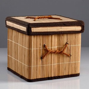 Короб для хранения, с крышкой, складной, 20*20*20 см, бамбук