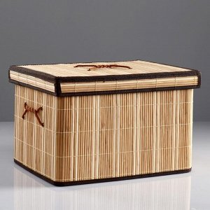 Короб для хранения, с крышкой, складной, 41?31?26 см, бамбук