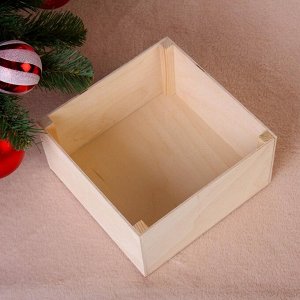 Коробка подарочная "Новогодняя, с пряниками", натуральная, 20-20-10 см