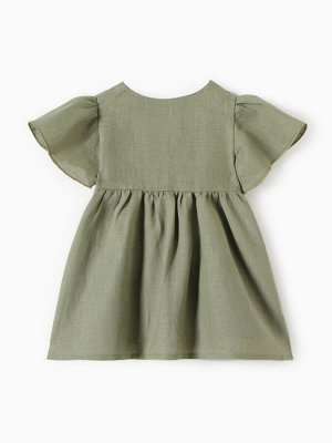 Платье детское Крошка Я Linen, -74, зеленый
