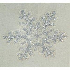 Наклейка на стекло "Снежинка серебряный блеск" 16х15,5 см