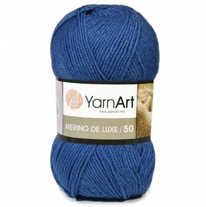 Пряжа YarnArt Merino De Luxe/50 50% шерсть/50% акрил, 100гр №551 Синий