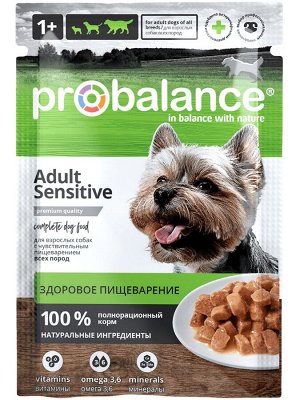 ProBalance Sensitive Корм консервированный для взрослых собак с чувствительным пищеварением, пауч 85 гр 1/28