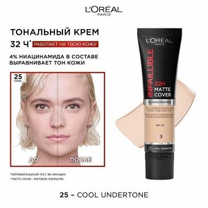 Ультраматирующий стойкий тональный крем 32ч Матовое Покрытие Infailible Matte Cover