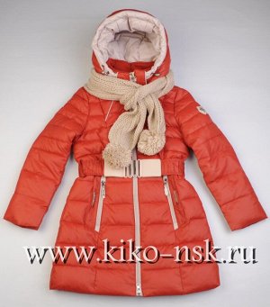 SS3732 Пальто для девушки с шарфом на тинсулейте