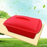 Силиконовый контейнер с крышкой для переноски и разогревания блюд в микроволновке