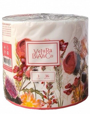 Туалетная бумага "VELURA BIANCO" 3х-сл, 36 м, гладкая, без запаха (10 рул)