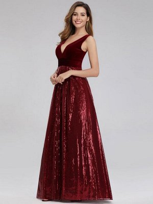 Шикарное бордовое вечернее длинное платье с бархатным топом и  блестящей юбкой