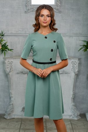Платье с пуговицами цвет оливка