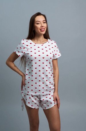 Женская хлопковая пижама с шортами