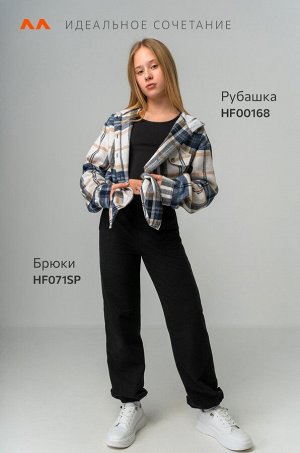 Хлопковые брюки для девочки из футера двухнитки с добавлением лайкры Happyfox