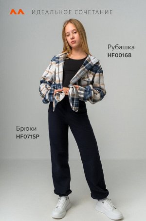 Хлопковые брюки для девочки из футера двухнитки с добавлением лайкры Happyfox
