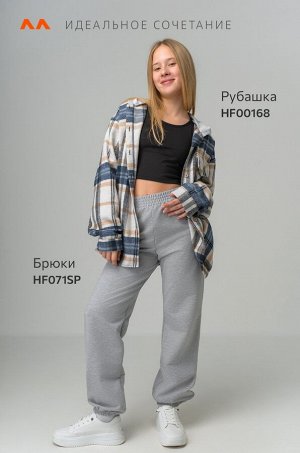 Хлопковые брюки для девочки из футера двухнитки с добавлением лайкры Happyfox
