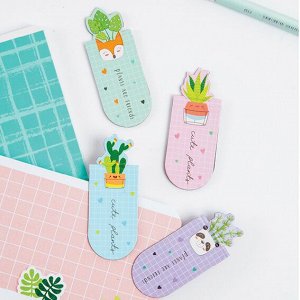 Закладки магнитные для книг, 4шт., 70*165мм, MESHU &quot;&quot;Succulent&quot;&quot;
