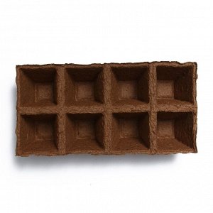 Кассета для рассады, 30x15x8 см, 8 ячеек по 150 мл, 6x6 см, торф, набор 3 шт.