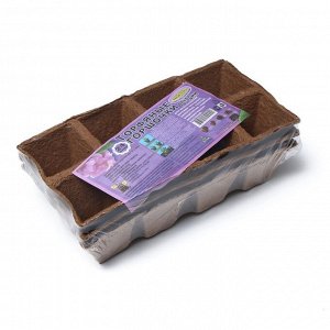 Кассета для рассады, 30x15x8 см, 8 ячеек по 150 мл, 6x6 см, торф, набор 3 шт.