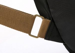 Сумка-рюкзак из нейлона однотонный вместительный непромокаемый, черный/хаки