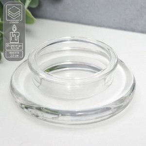 Подсвечник стекло на 1 свечу "Анта" d-4,5 см прозрачный 8,5х8,5х2,5 см