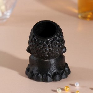 Подсвечник "Будда"  высота 7 см, d-2,4 см черный