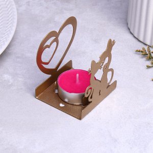 Подсвечник "Любовь и котята" 6,5х5,5х7см, золотой