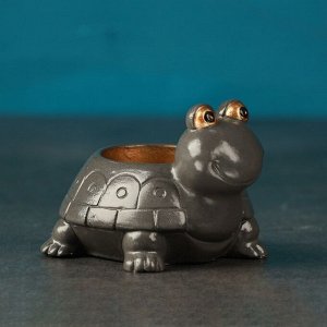 Подсвечник "Черепаха" серый, 8см